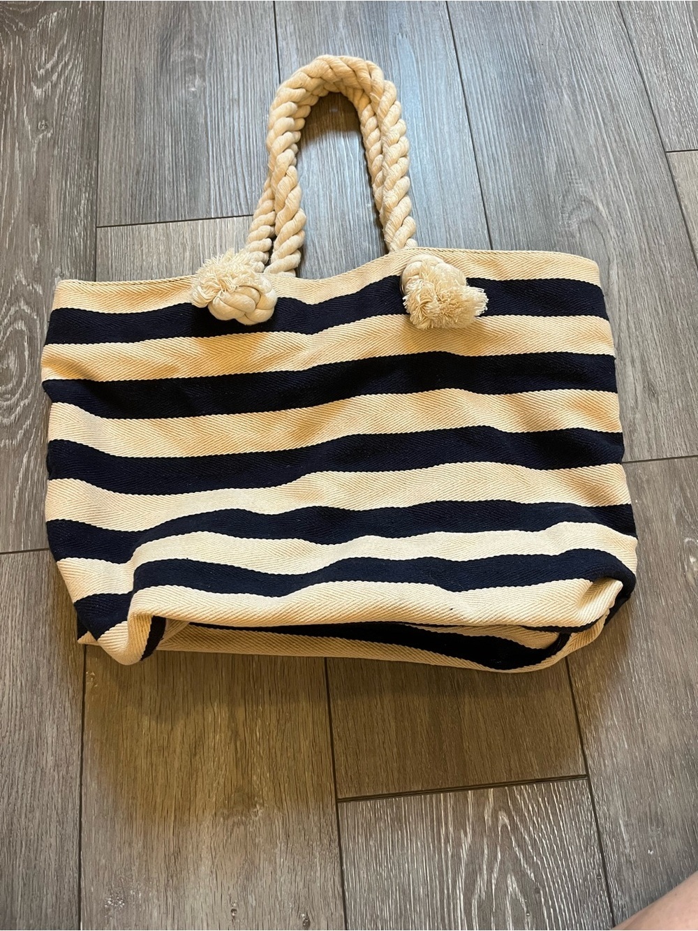 Unbranded Stripe Canvas Beach Tote